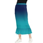Navy Teal Maxi Fishtail Chiffon Skirt
