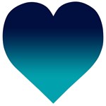 Navy Teal Wooden Puzzle Heart